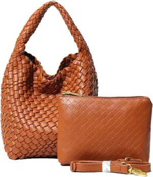 2024 Hand-woven Bag Portable Bucket Bag For Women Large Capacity Versatile Crossbody Commuter Bag(B)