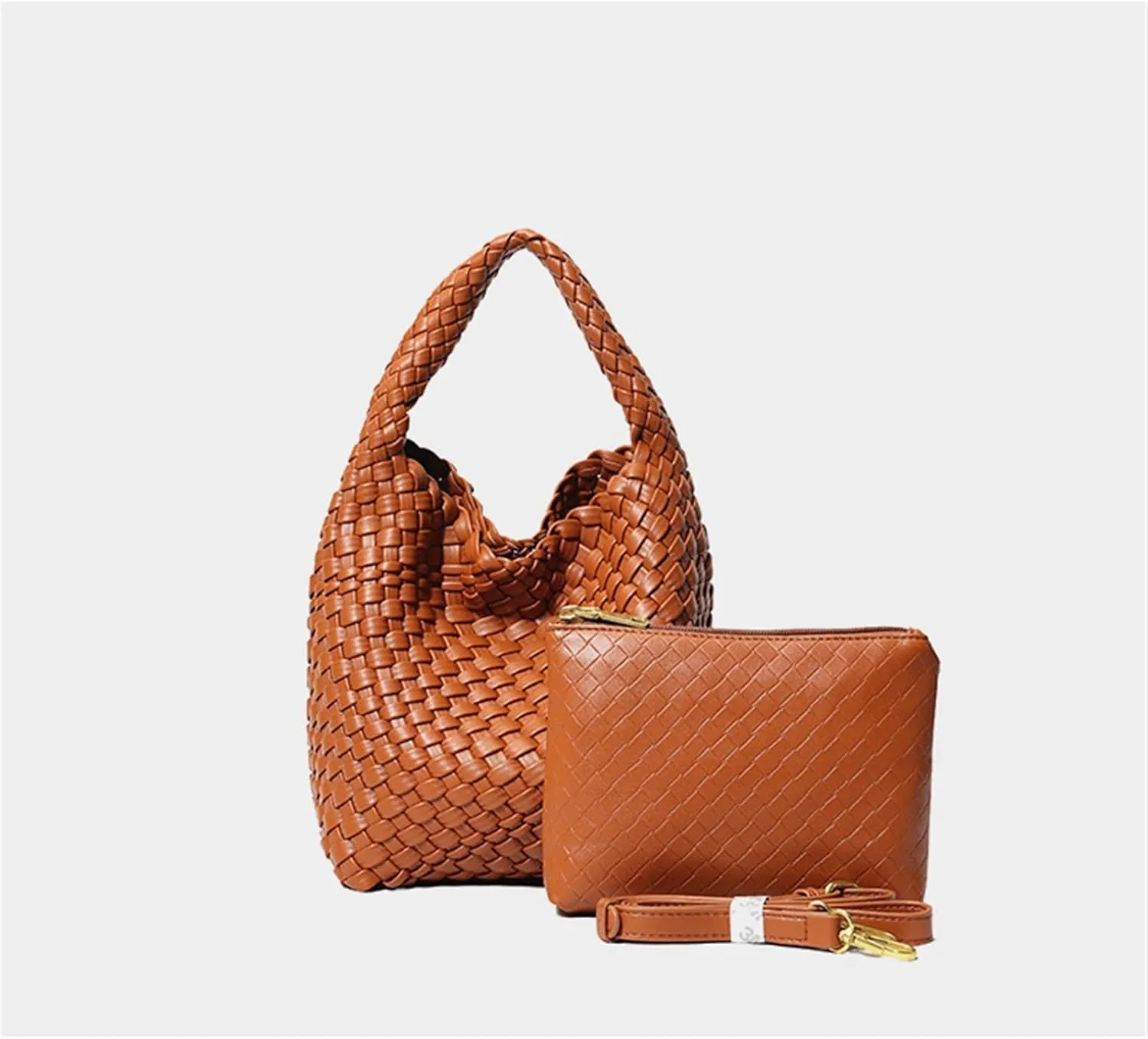 2024 Hand-woven Bag Portable Bucket Bag For Women Large Capacity Versatile Crossbody Commuter Bag(B)