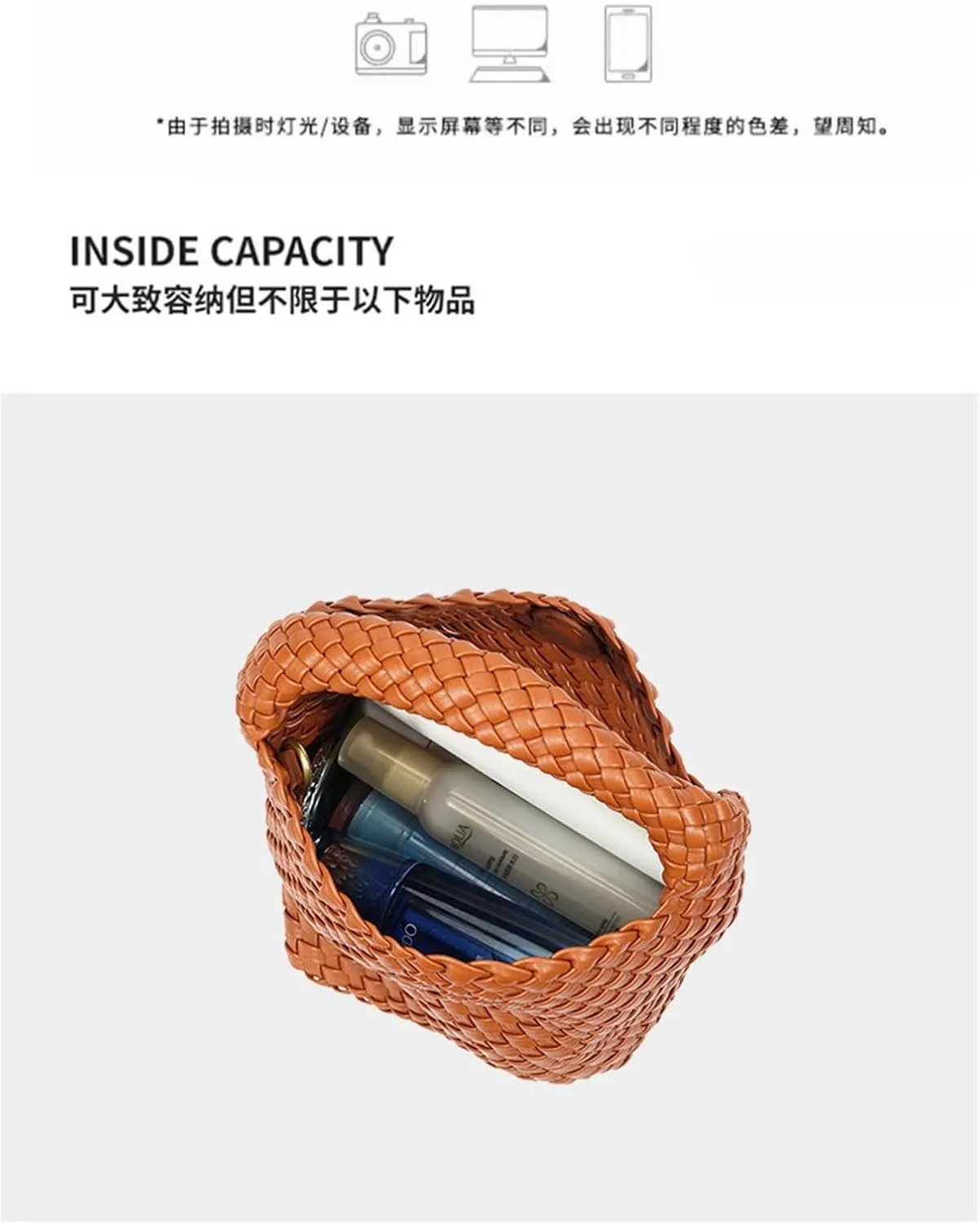 2024 Hand-woven Bag Portable Bucket Bag For Women Large Capacity Versatile Crossbody Commuter Bag(B)