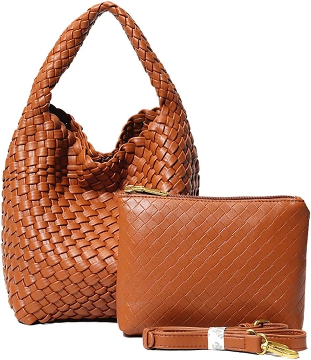 2024 Hand-woven Bag Portable Bucket Bag For Women Large Capacity Versatile Crossbody Commuter Bag(B)