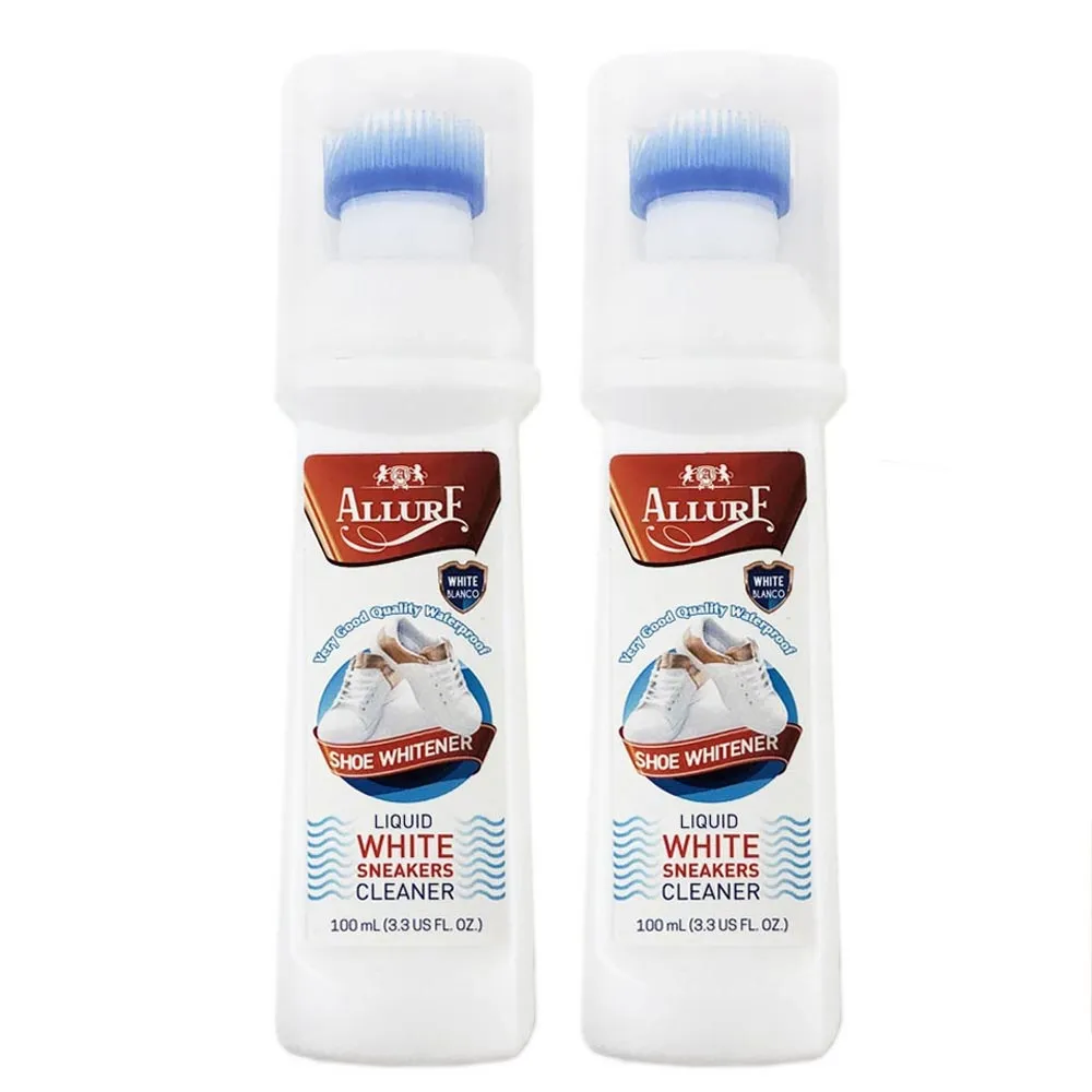 2PC Shoe Cleaner Instant Liquid Sneakers Polish Whitener Restore Leather 100mL