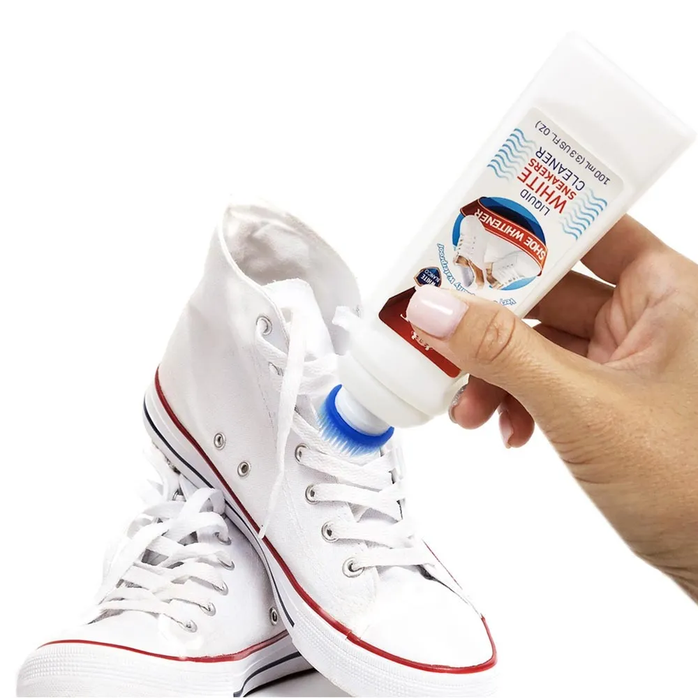 2PC Shoe Cleaner Instant Liquid Sneakers Polish Whitener Restore Leather 100mL