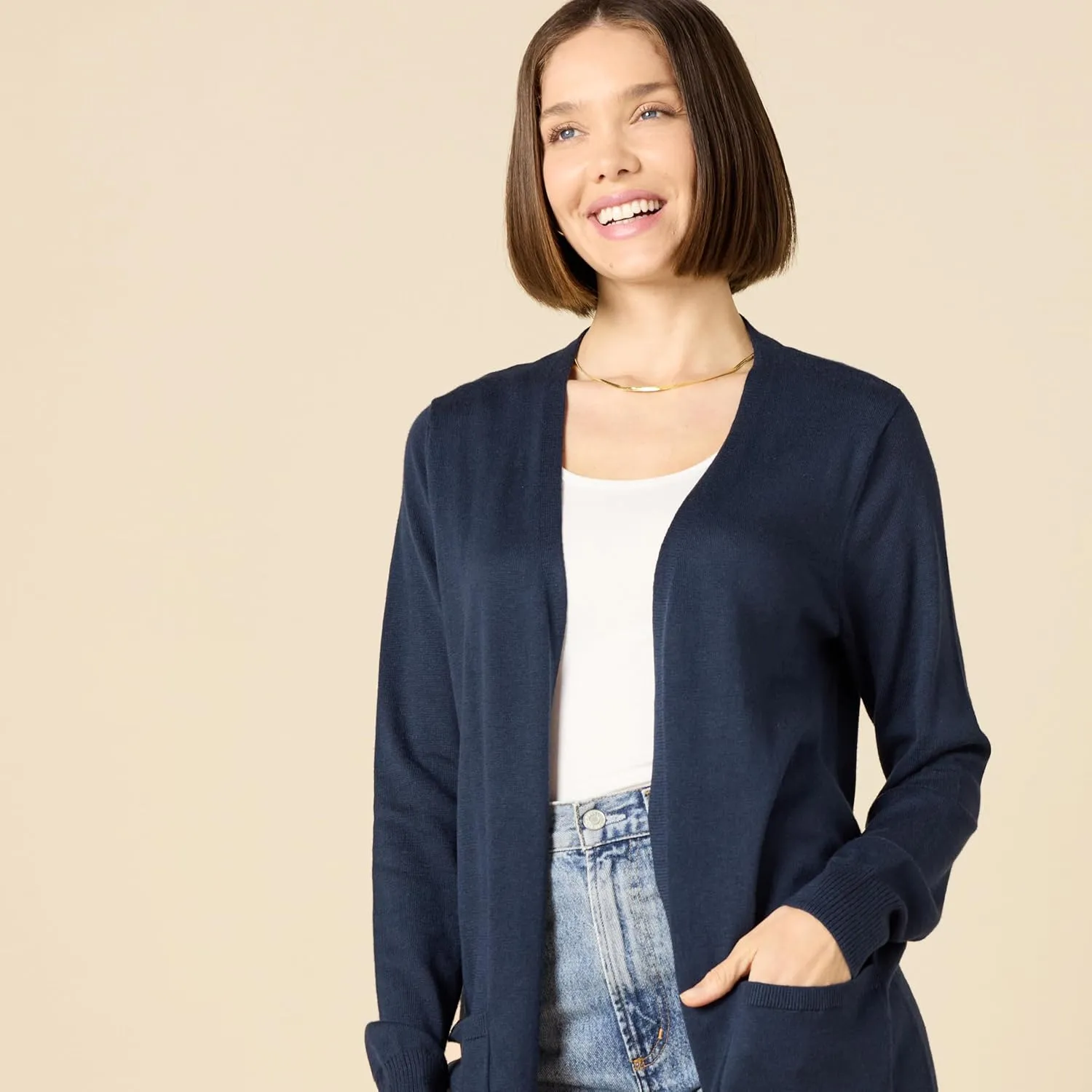Amazon Essentials Women's Lightweight Longer Length Cardigan Sweater (Available in Plus Size)