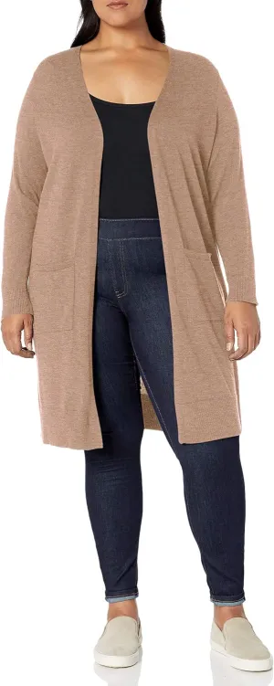 Amazon Essentials Women's Lightweight Longer Length Cardigan Sweater (Available in Plus Size)
