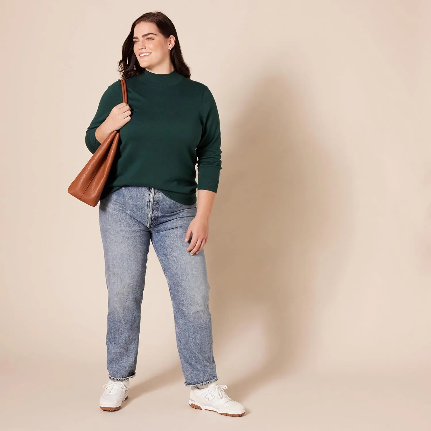 Amazon Essentials Women's Lightweight Mockneck Sweater (Available in Plus Size)