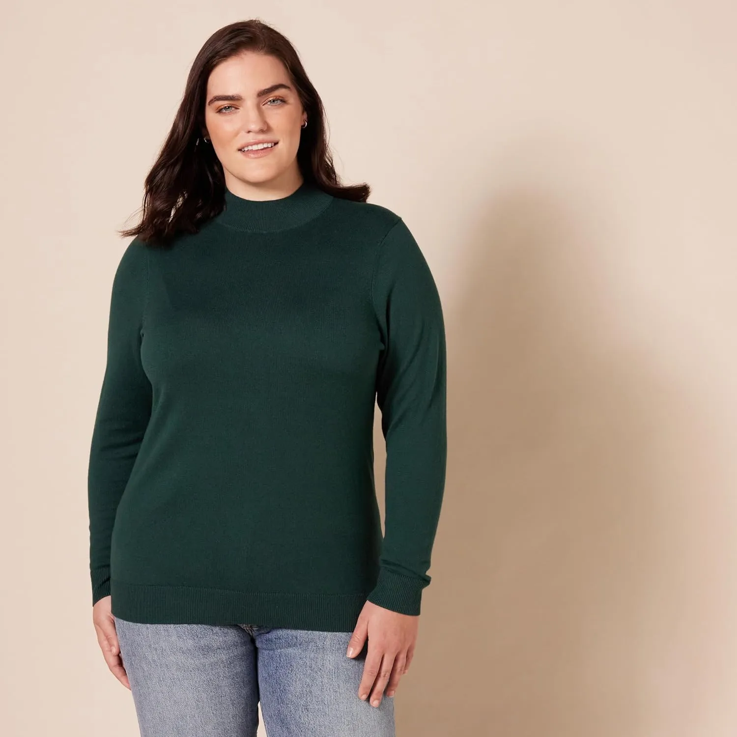 Amazon Essentials Women's Lightweight Mockneck Sweater (Available in Plus Size)