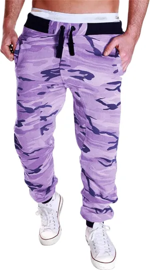 Athletic Sweatpants for Men Camo Joggers Pants Slim Fit Work Hiking Pants Sport Stretch Trousers for Running Outdoor