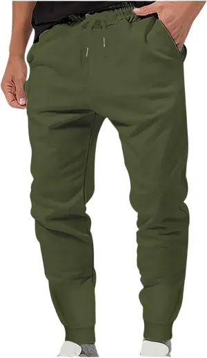 Athletic Sweatpants for Men Drawstring Elastic Waist Tapered Pants Slim Fit Stretch Pants Jogging Sport Sweatpants