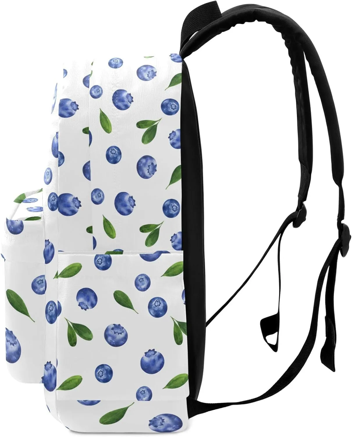 Backpack Fresh Blueberries Floral Large Canvas Durable Travel Shoulder Daypack for Unisex School Bookbag Beach Work Hiking Fit 16.5 Inch Notebook
