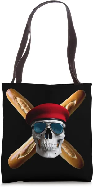 Baguette Rebel Skull Tote Bag