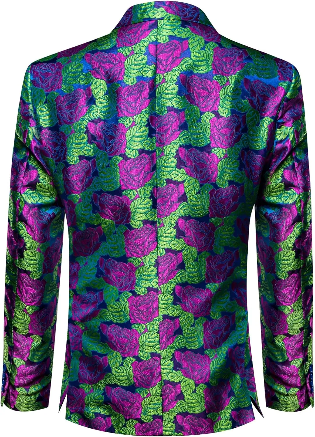 Barry.Wang Mens Floral Blazer Notched Lapel Suit Jacket Flowers Tuxedo Party Christmas Holiday Cruise Coat