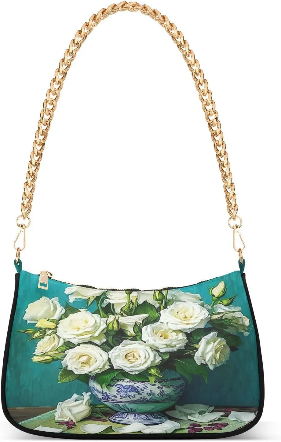 Beautiful Bouquet White Roses Womans Purse, Purse Trendy
