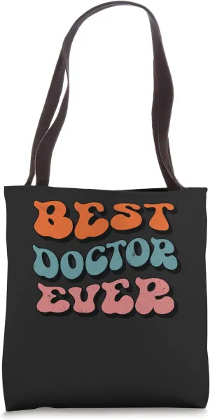 Best Doctor Ever, Distressed Retro Groovy Doctor Squad Tote Bag