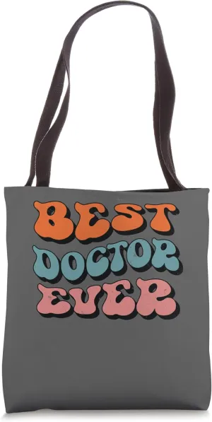 Best Doctor Ever, Distressed Retro Groovy Doctor Squad Tote Bag