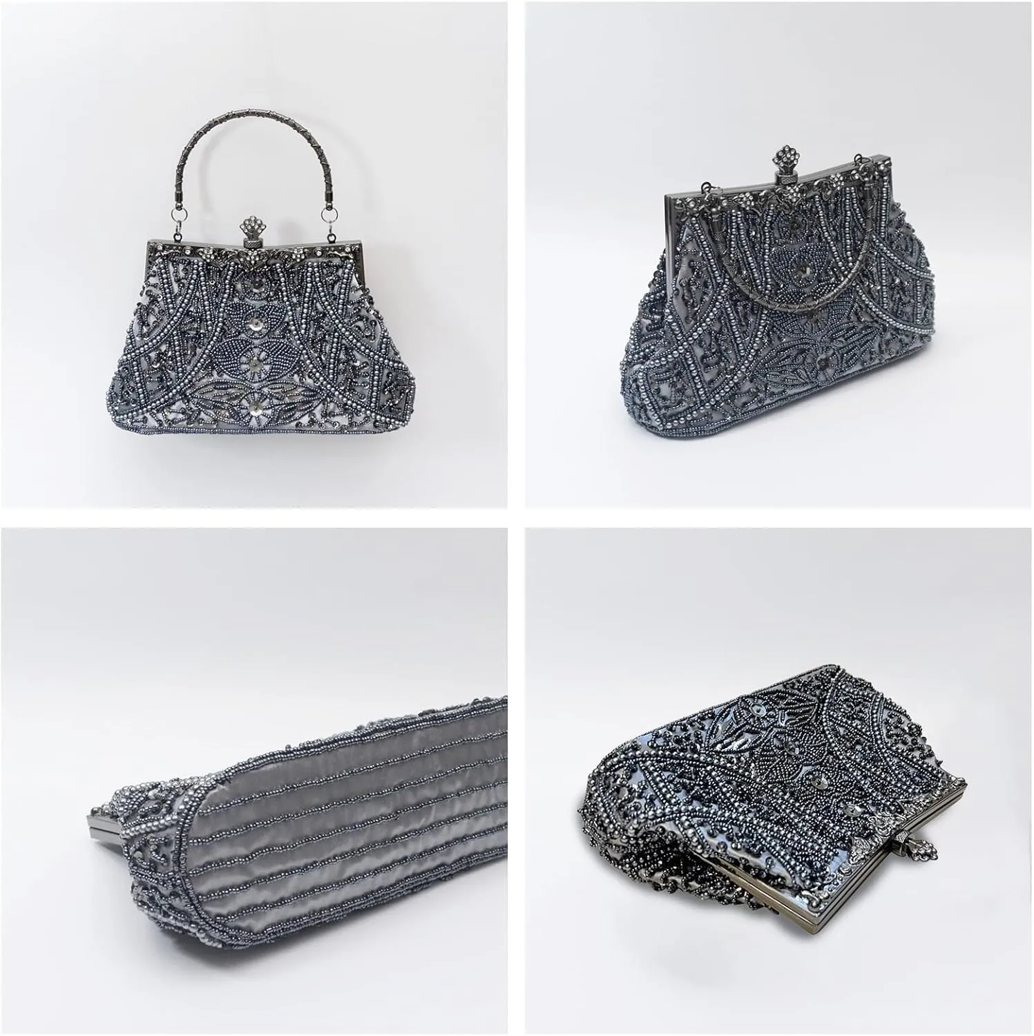 Bridal Wedding Purse Exquisite Handmade Embroidery Shoulder Vintage Beaded Evening for Women Handbag