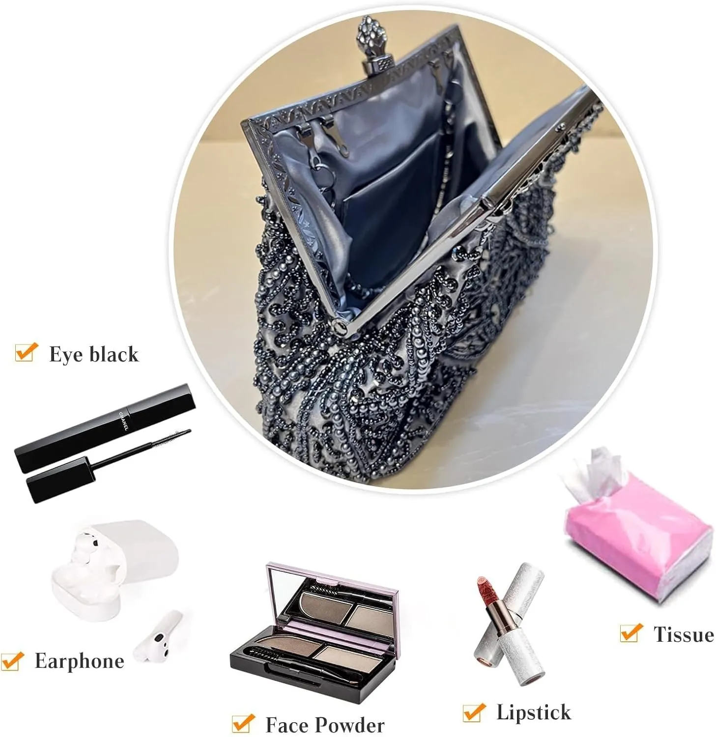 Bridal Wedding Purse Exquisite Handmade Embroidery Shoulder Vintage Beaded Evening for Women Handbag