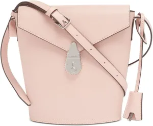 Calvin Klein Statement Series Lock Flap Daytonna Leather Small Bucket Crossbody Bag