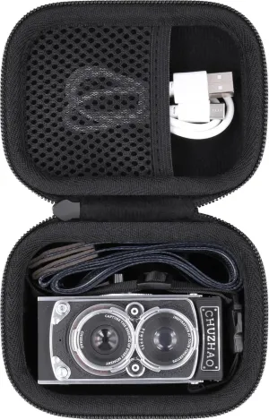 Camera Case for CHUZHAO Vintage Mini Digital Camera,Compatible with Portable TLR Style Retro Compact Small Pocket Autofocus Camera(Black Case)