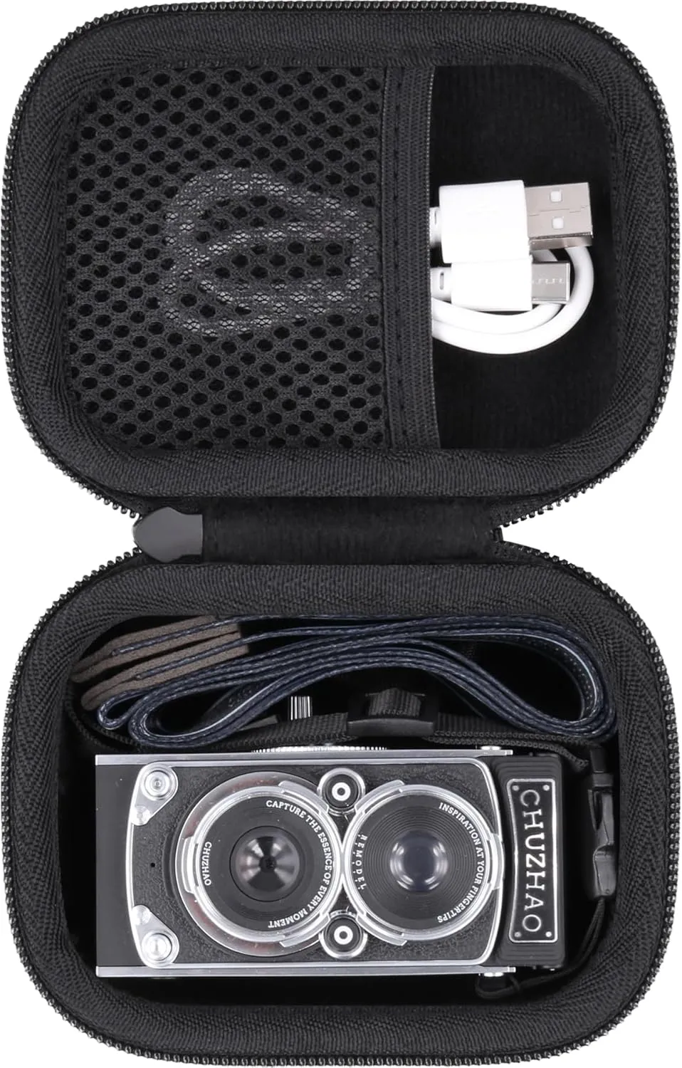 Camera Case for CHUZHAO Vintage Mini Digital Camera,Compatible with Portable TLR Style Retro Compact Small Pocket Autofocus Camera(Black Case)