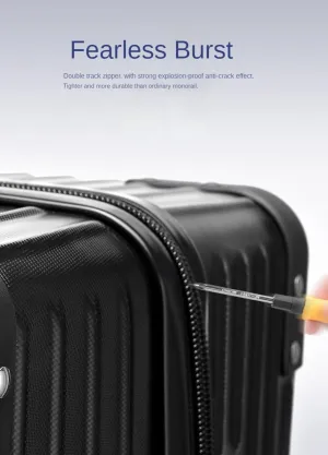 Carry on Luggage Suitcase PC ABS with Lock Hardside Carry on Luggage Small Suitcase with Spinner Wheels (Meteorite Black [Retro Right Angle   Thickened 50%   Scratch-resistant Zipper],60)
