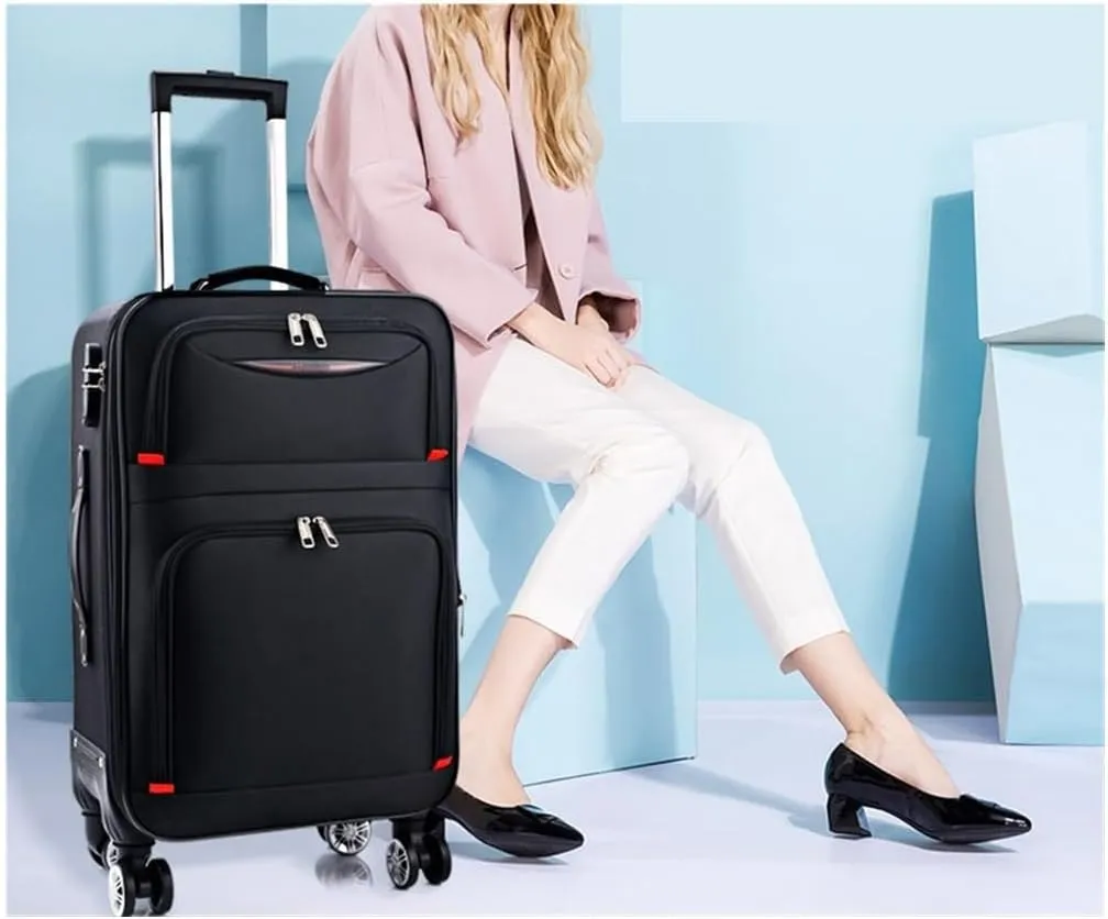 Carry-on Suitcase Luggage Softside Luggage With Spinner Wheels, Black,Expandable Softside Carry-On Carry-on Suitcases Carry On Luggages, 20in