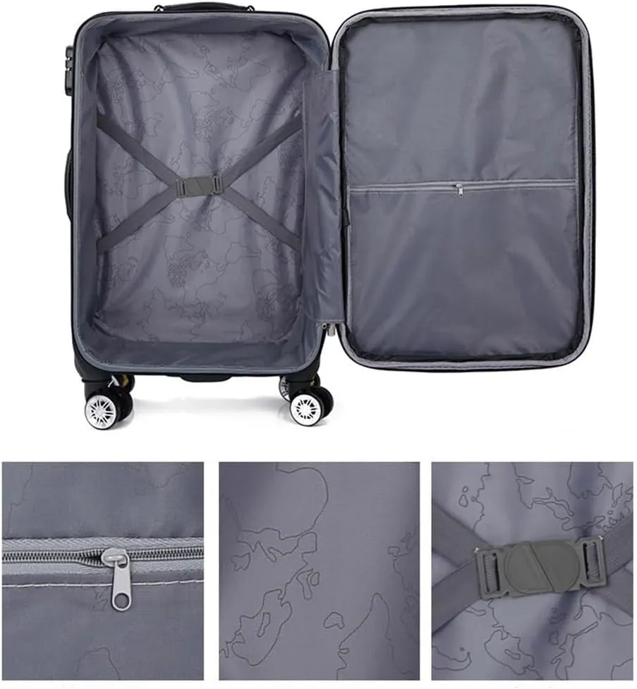Carry-on Suitcase Luggage Softside Luggage With Spinner Wheels, Black,Expandable Softside Carry-On Carry-on Suitcases Carry On Luggages, 20in