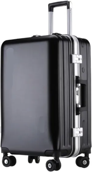 Carry-on Suitcase Luggage Suitcases Aluminum Frame Usb Rechargeable Luggage Hard Shell Suitcases With Wheels Carry-on Suitcases Carry On Luggages (Color : Black, Size : 20inch)