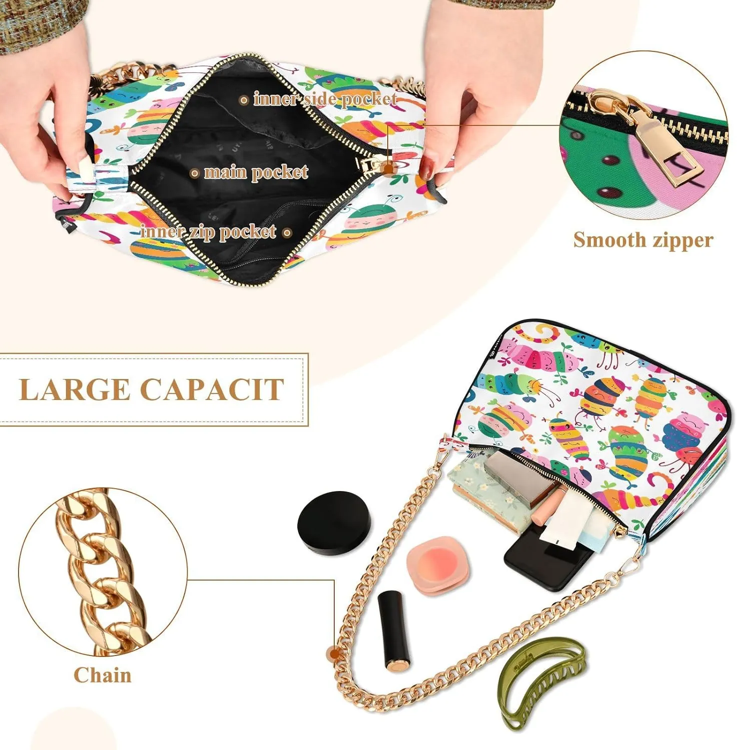 Cartoon Fire Trucks Mini Clutch Purses for Women, Trendy Handbags