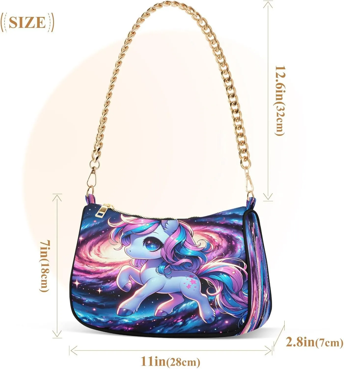 Cartoon Orange Fox Women's Shoulder Bag, Trendy Handbags