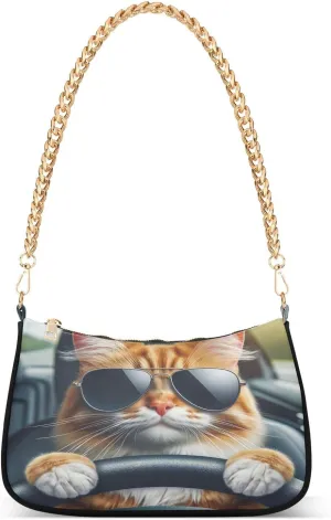 Cartoon Orange Fox Women's Shoulder Bag, Trendy Handbags