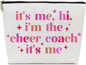 Cheer Coach Makeup Bag, Cosmetic Bag Travel Accessories, Cheerleading Appreciation Retirement Birthday Gifts For Women Teammates Team Coach Teacher Survival Kit