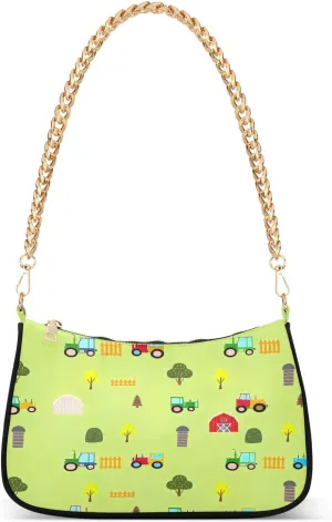 Cheerful Tractors Small Bag, Womens Trendy Purse