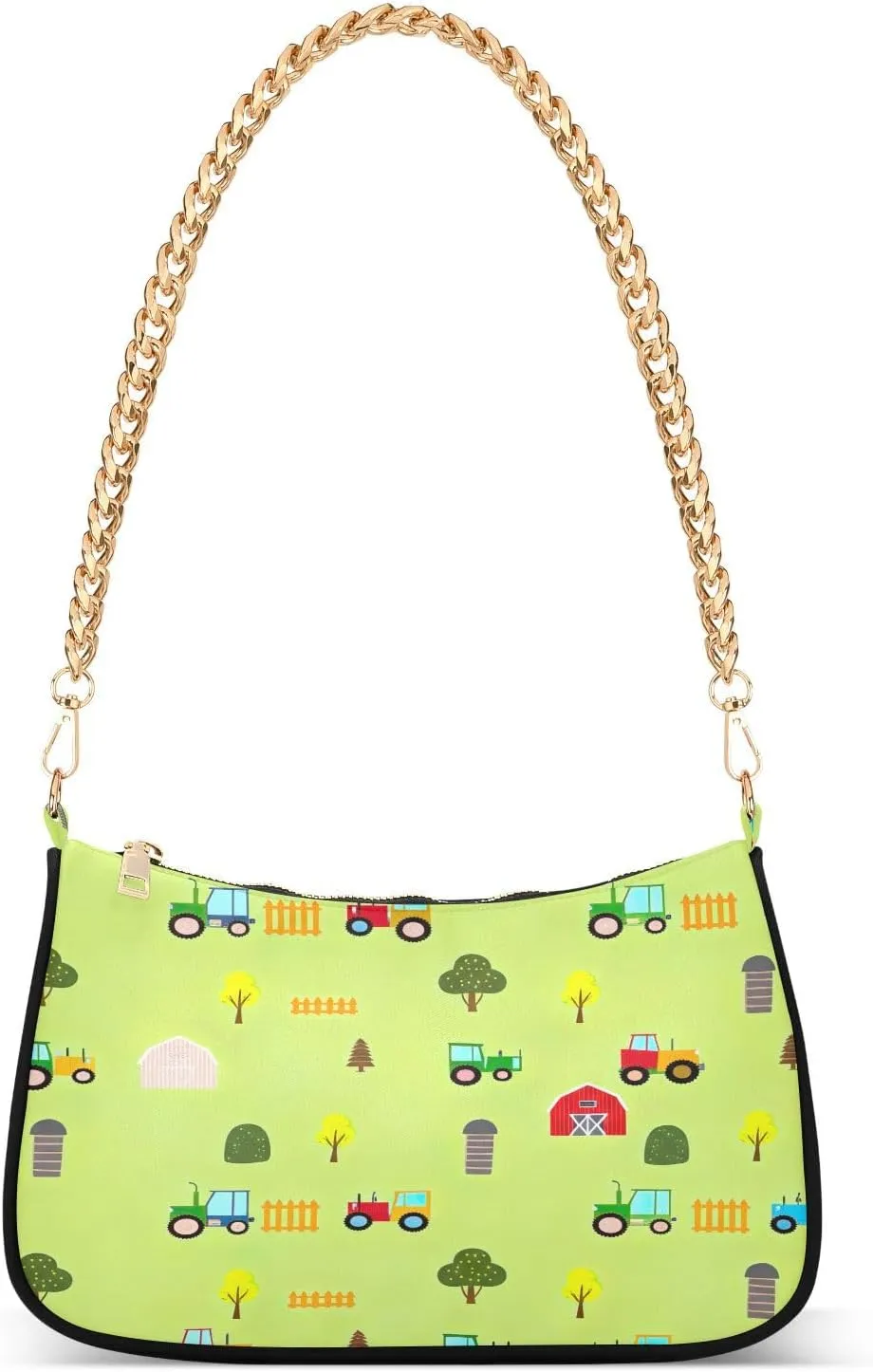 Cheerful Tractors Small Bag, Womens Trendy Purse