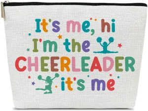 Cheerleading Gifts Makeup Bag, Gifts For Women Teammate Female Friend, Cheer Stuff, Portable Travel Cosmetic Bag, It'S Me Hi I'M The Cheerleader