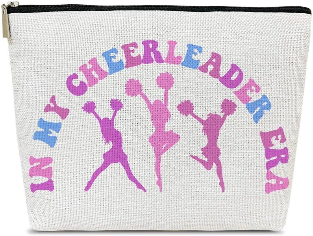 Cheerleading Makeup Bag, Cheer Bag Cheerleader Gifts, Accessories and Stuff For Birthday, Friendship Gifts For Her Female Friend