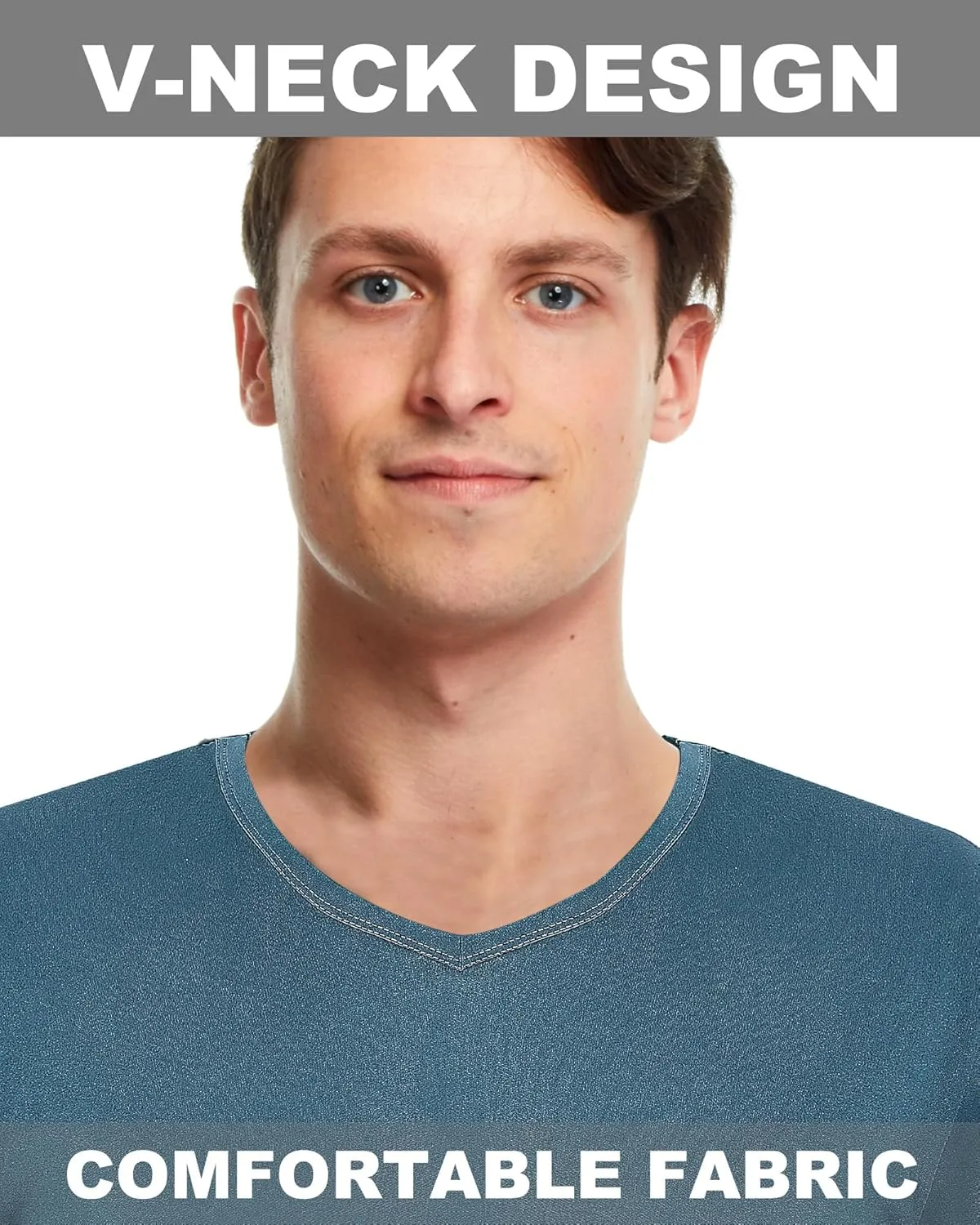 Chuarry 10 Pack Men's V Neck T Shirt Short Sleeve Bulk Soft Solid Tees Basic Quick Dry Slim Fit Undershirts for Men
