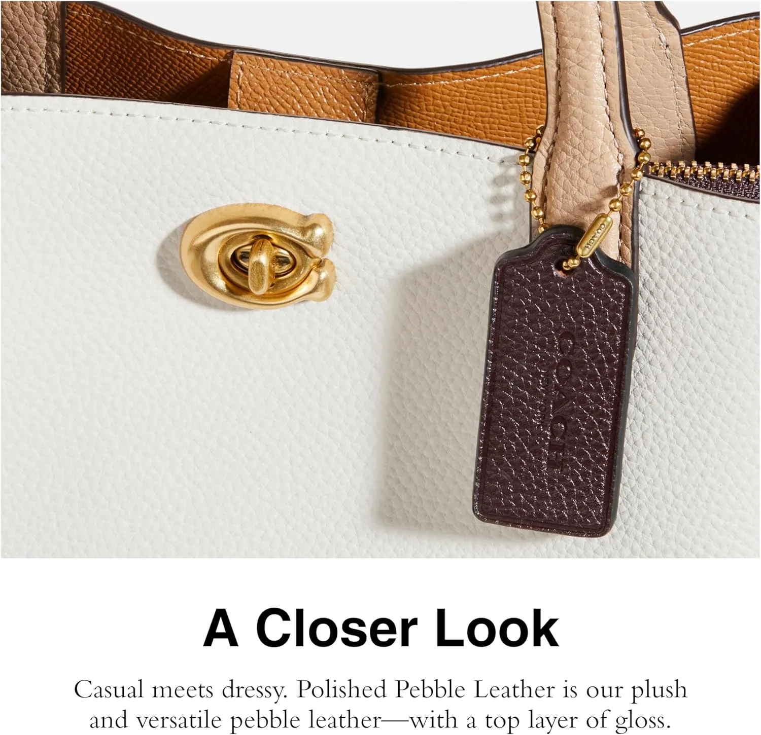 Coach Color-Block Leather Willow Tote 24