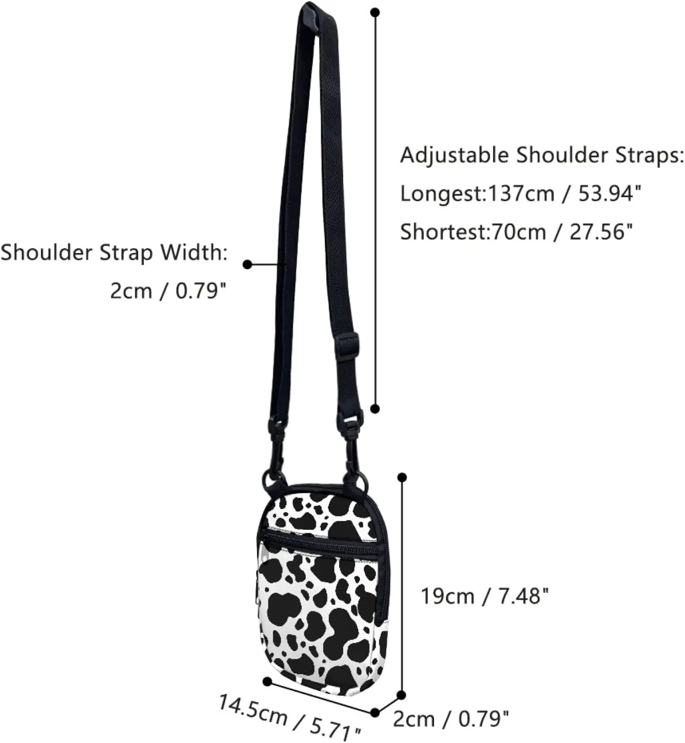 Coldinair Trendy Print Mini Crossbody Bag for Men Women Teens
