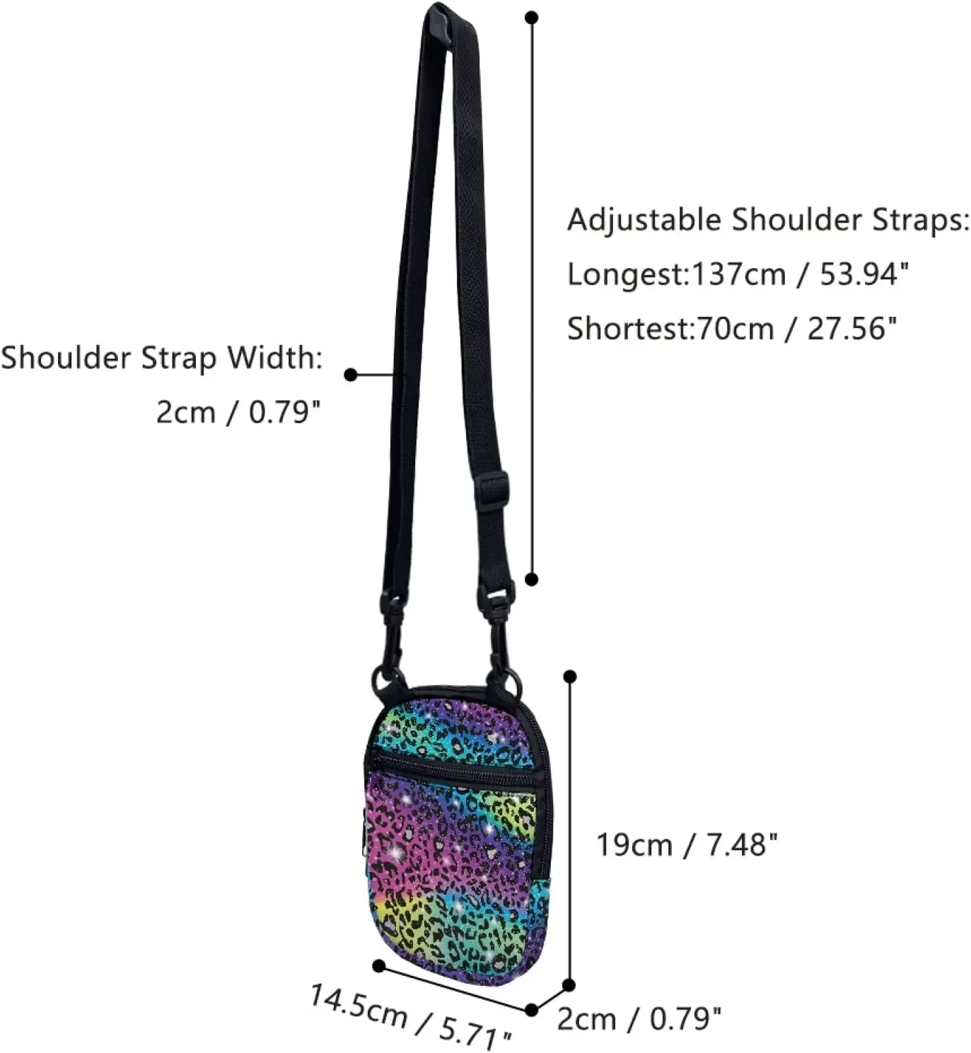 Coldinair Trendy Print Mini Crossbody Bag for Men Women Teens