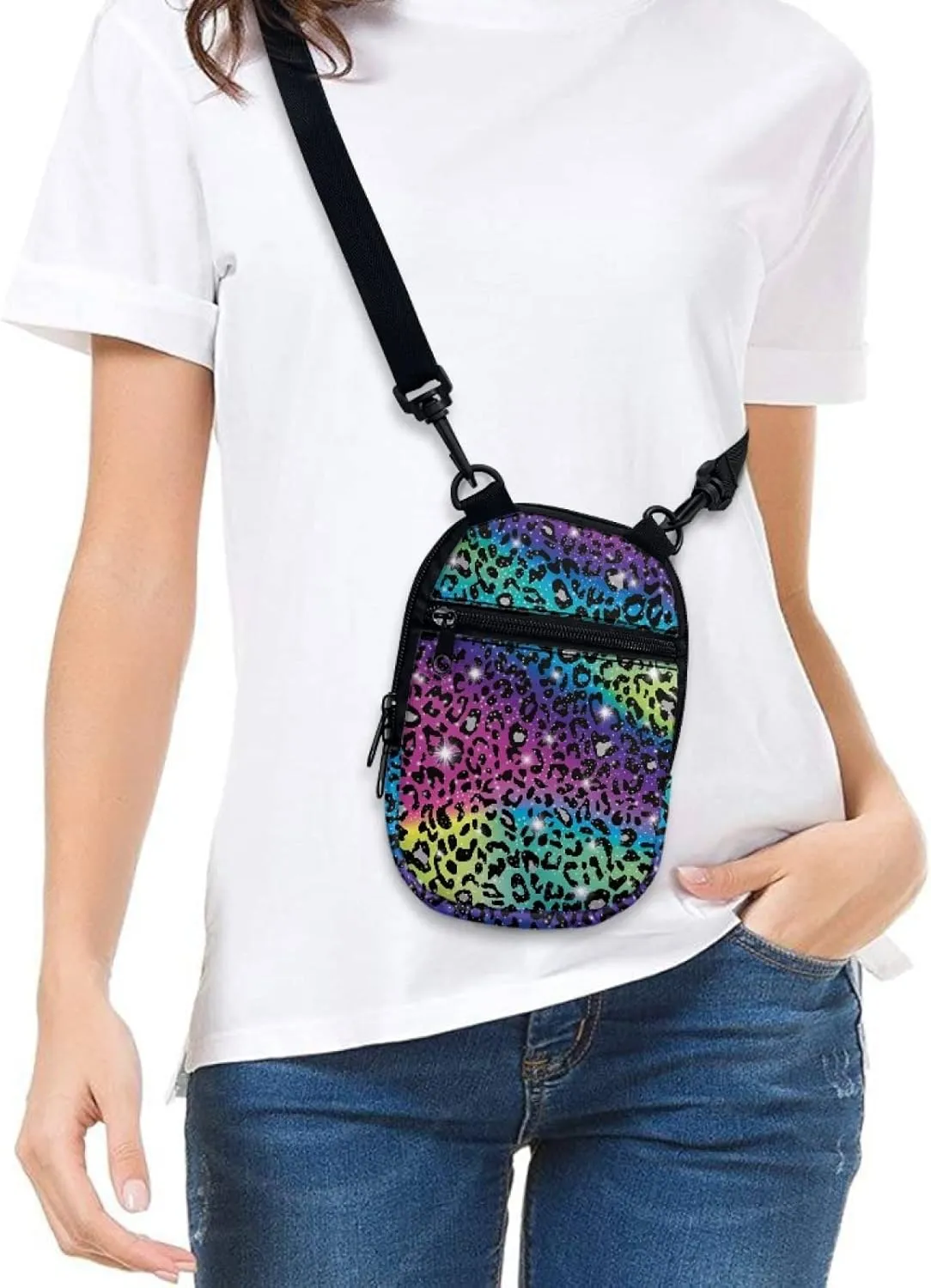 Coldinair Trendy Print Mini Crossbody Bag for Men Women Teens