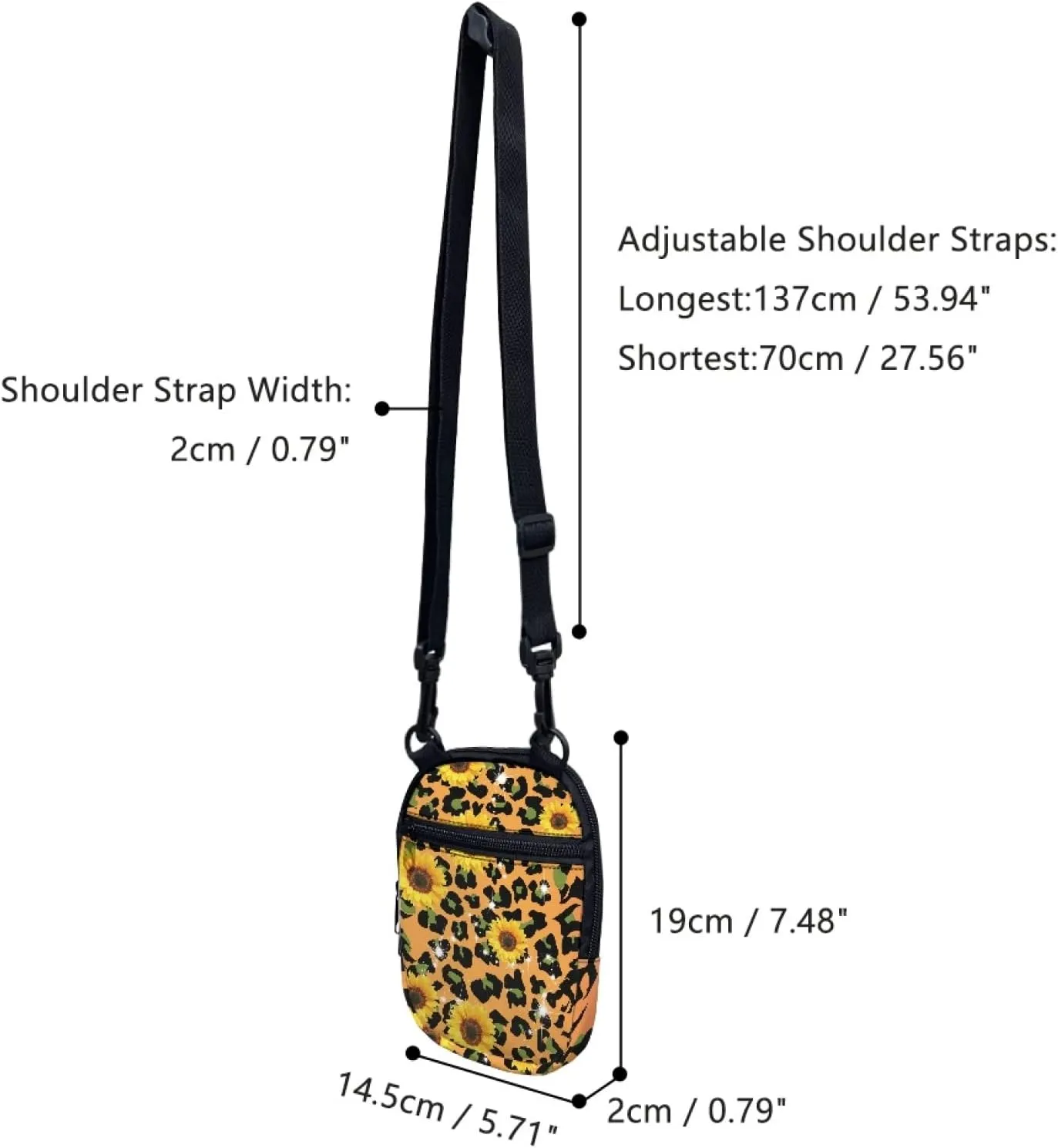 Coldinair Trendy Print Mini Crossbody Bag for Men Women Teens