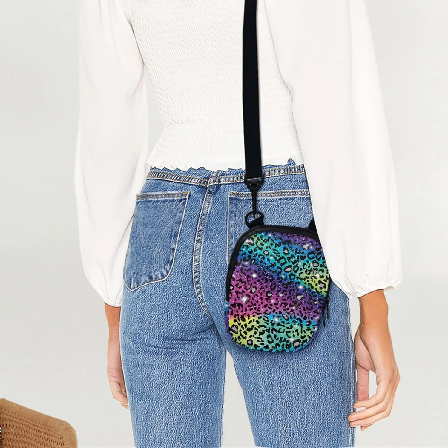Coldinair Trendy Print Mini Crossbody Bag for Men Women Teens