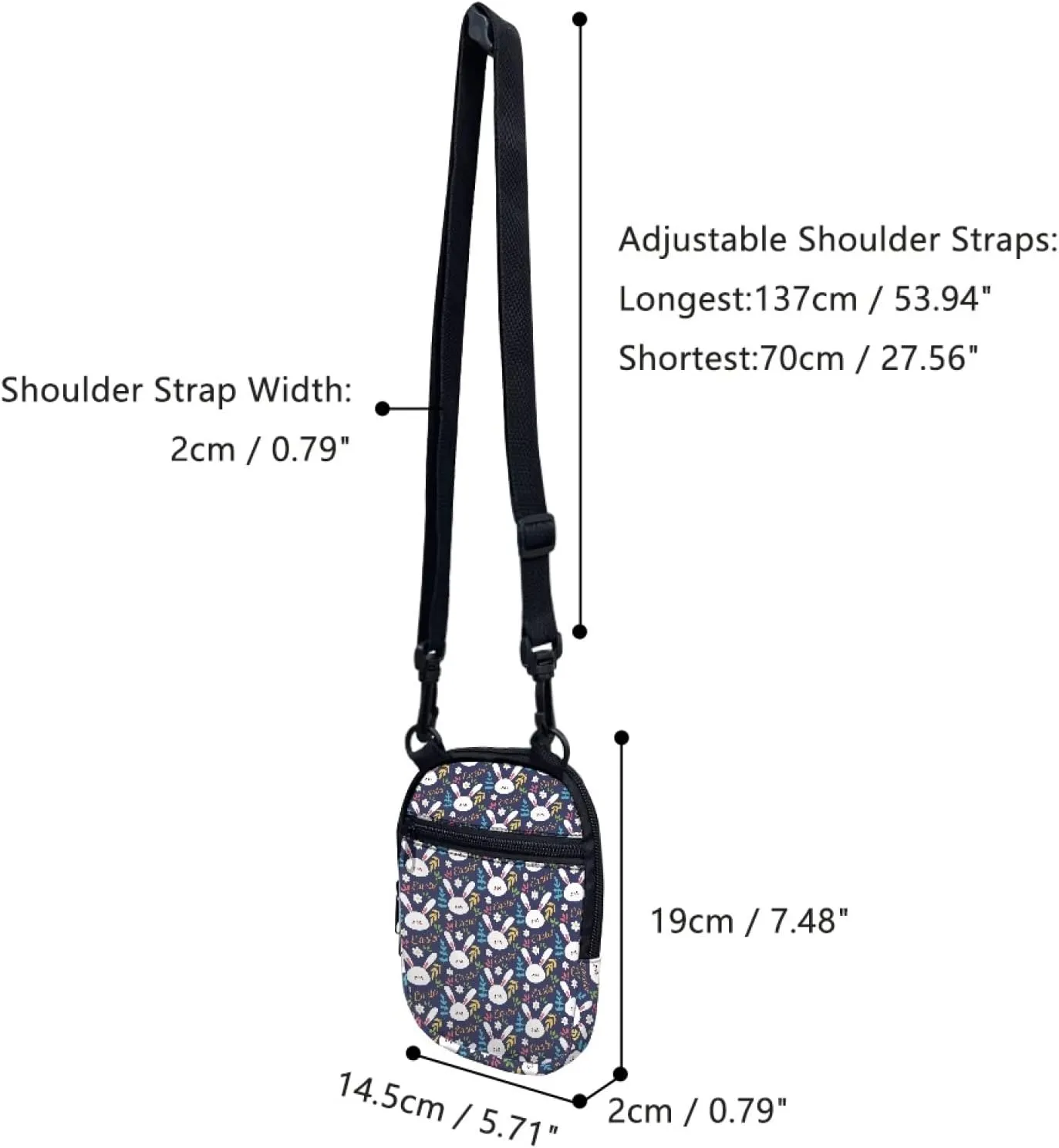 Coldinair Trendy Print Mini Crossbody Bag for Men Women Teens