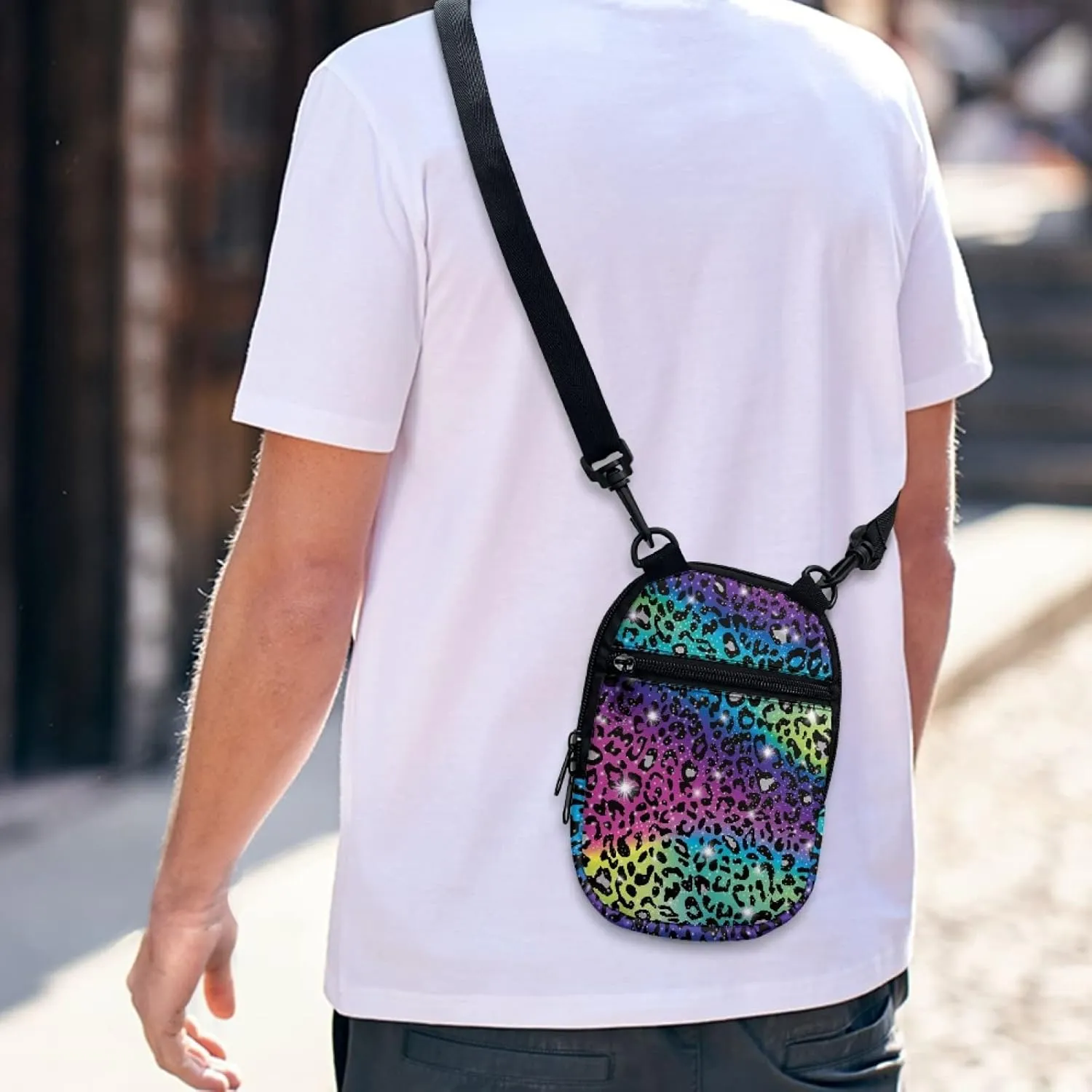 Coldinair Trendy Print Mini Crossbody Bag for Men Women Teens