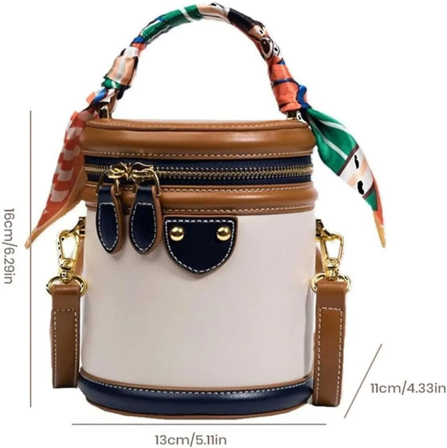 Colorblock Bucket Bag For Women, 2025 New Summer Niche Design Cylinder Bag, Fashion Versatile Crossbody, for Women