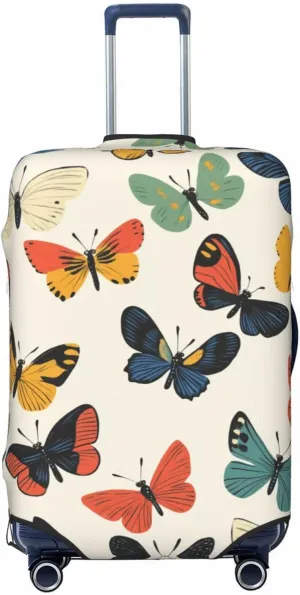 Colorful Butterflies Retro Luggage Cover Suitcase Cover Protector Travel Suitcase Cover