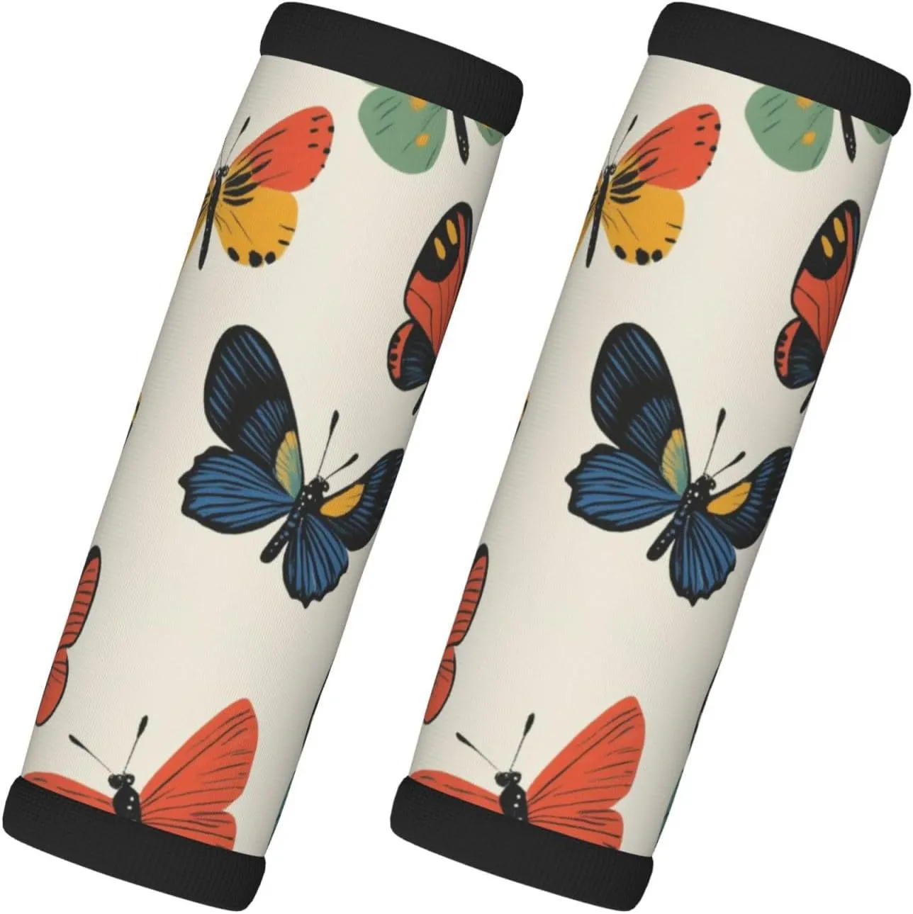 Colorful Butterflies Retro Luggage Handles Wrap Grips For Suitcases Luggage Travel Accessories For Airplane 2pcs
