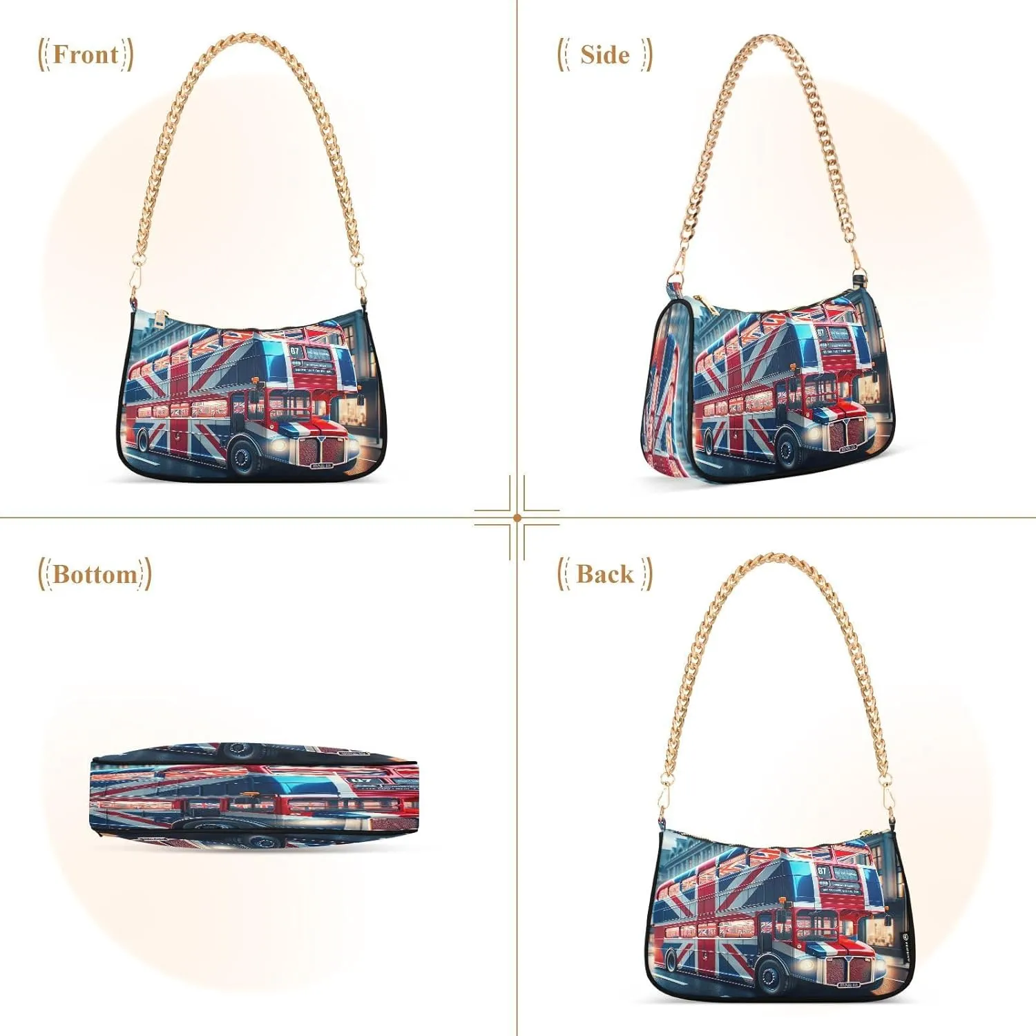 Colorful Leaf Shoulder Bag with Zipper, Crossbody Bags for Women Trendy