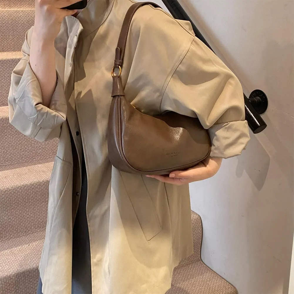Crescent Shoulder Bag for Women Small Crossbody Purse Bag Half Moon Bag Dumpling Leather Hobo Handbag