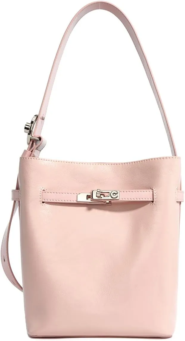 Crossbody And Handbags for Women Square Trendy Bucket Bag with Adjustable Strap,Pink
